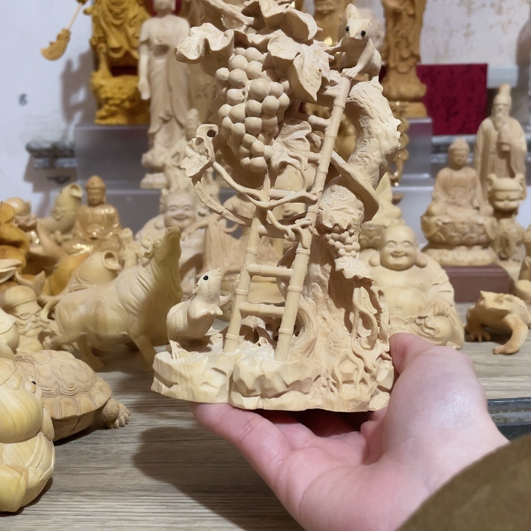 黄杨木小叶黄杨木硕果累累摆件黑