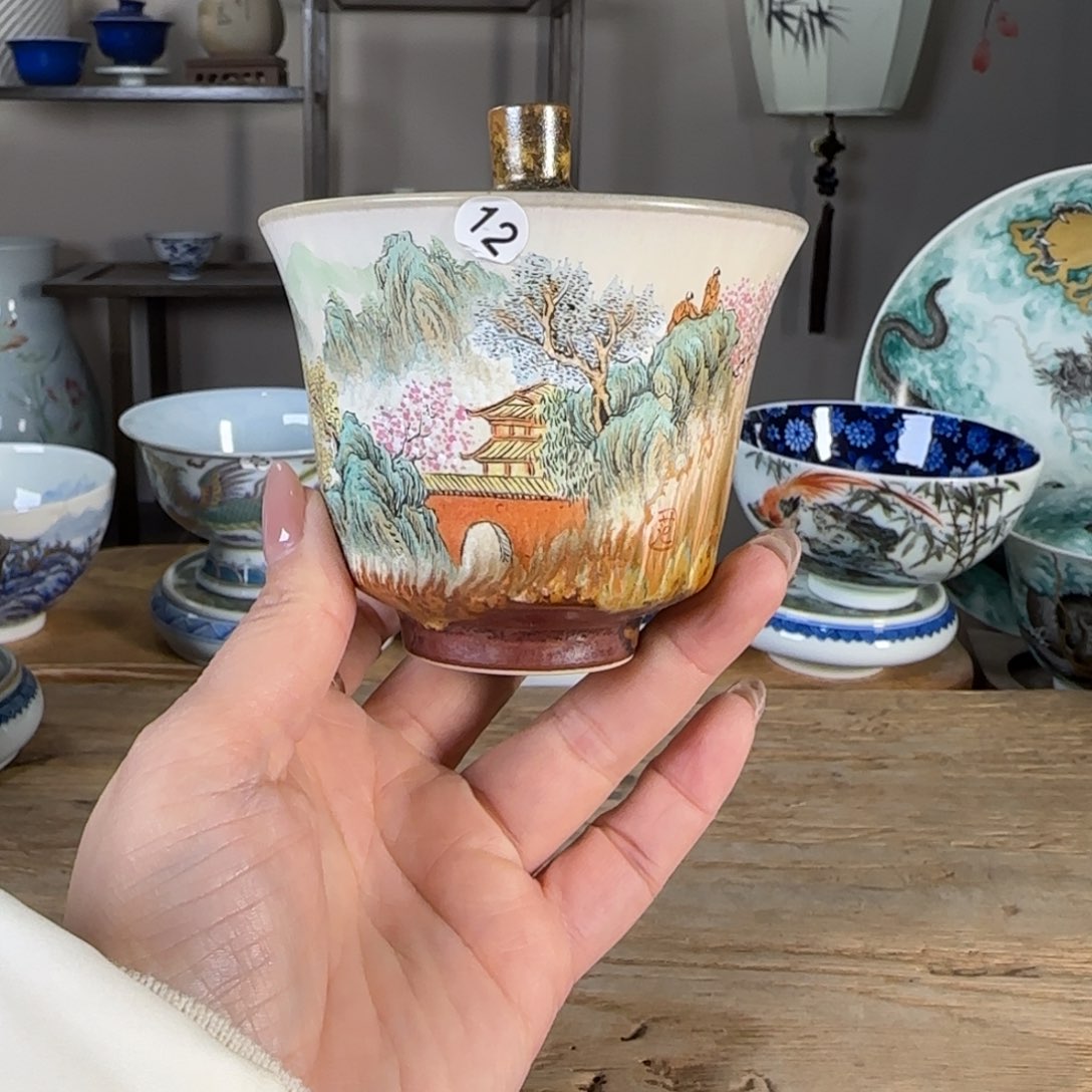 杯景德镇陶瓷柴烧多人