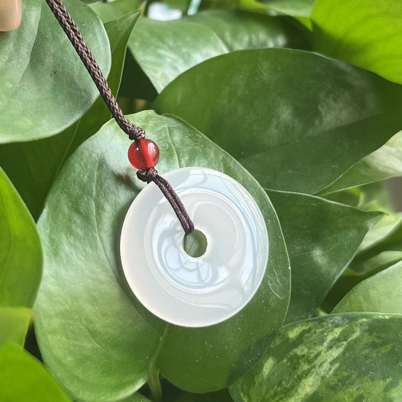 玉髓/玛瑙吊坠无镶嵌缅甸天然玉髓冰透平安扣吊坠