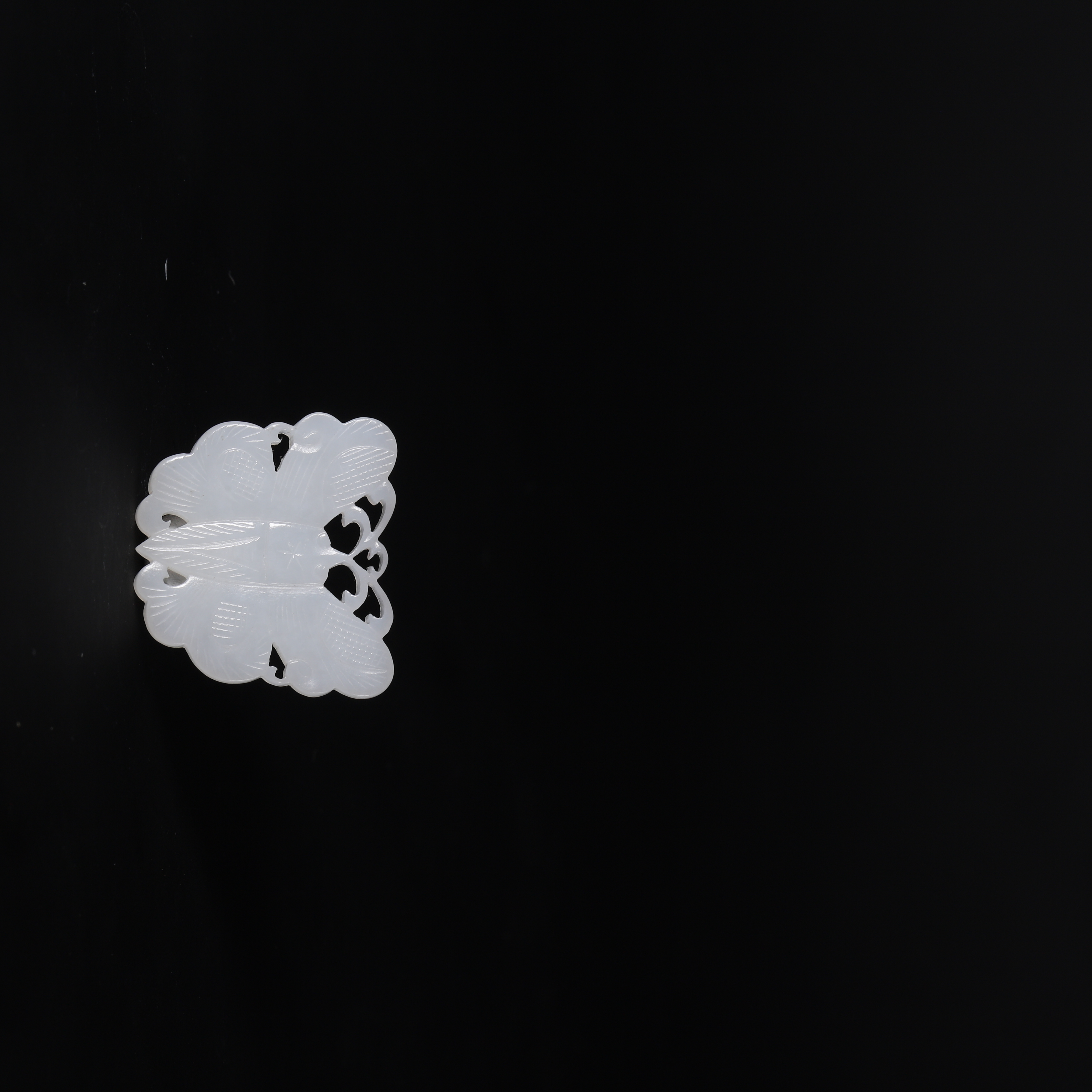 Lot48 民国和田玉蝴蝶挂件