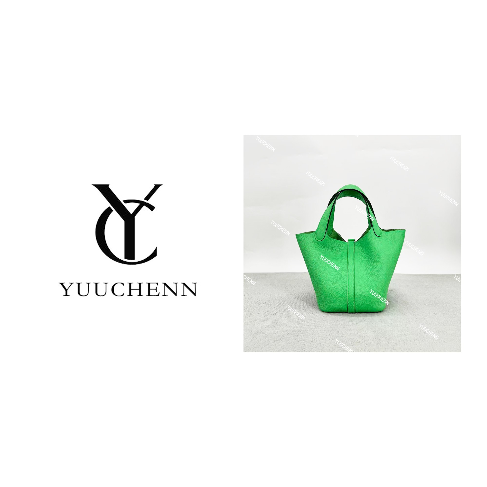 YUUCHENN【菜篮子】手工蜡线18cm原创设计高定真皮包 HH7942