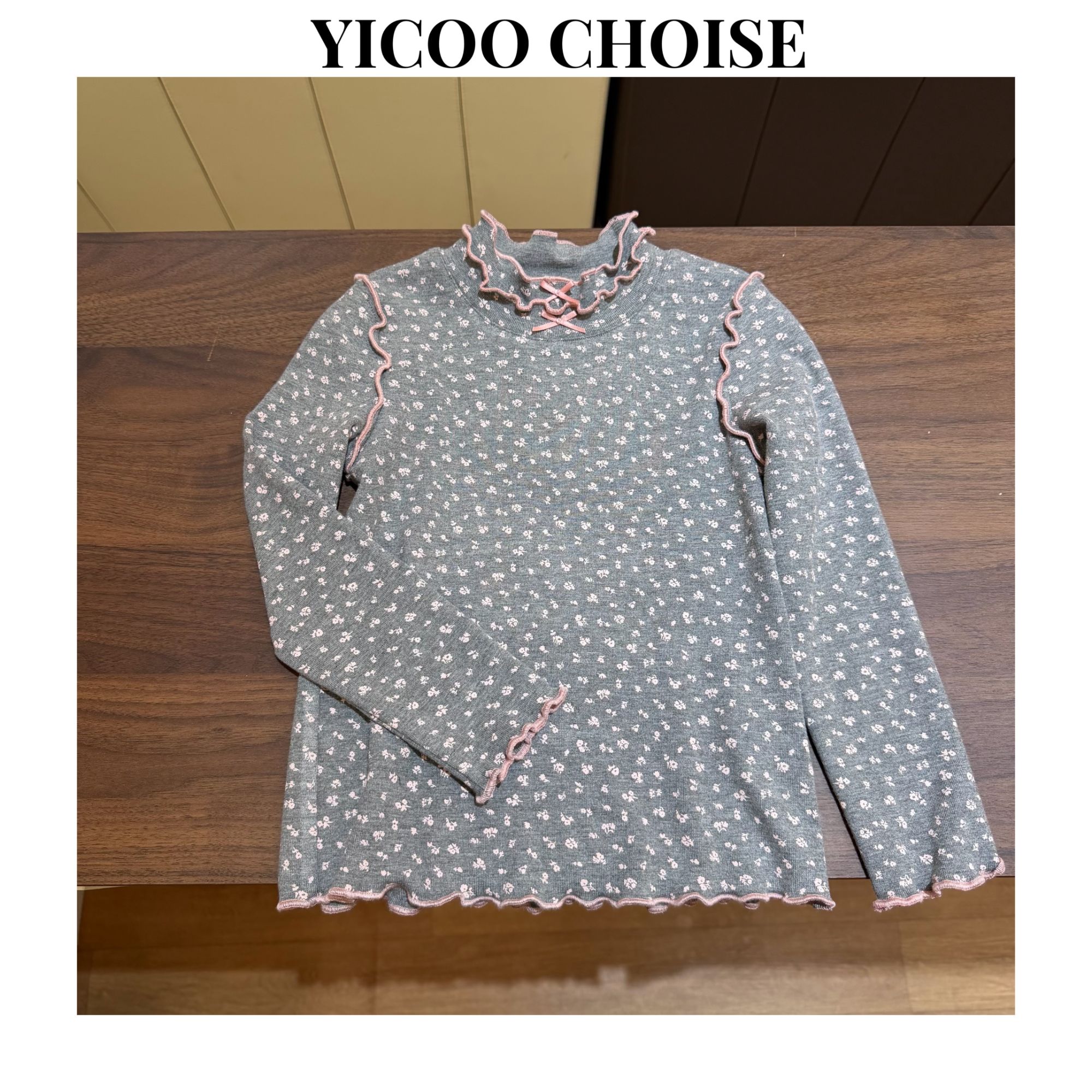 YICOO【花海】  小众人棉碎花打底上衣YC257394时尚洋气百搭秋冬