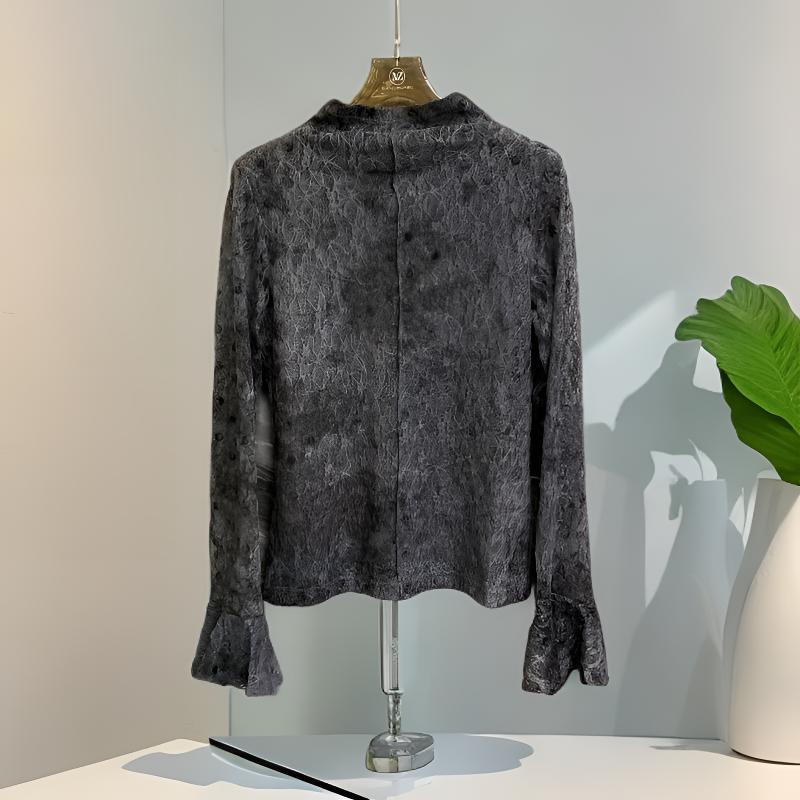 【渣渣专属蕾丝衫】JM6176款秋冬时尚波点半高领打底衫