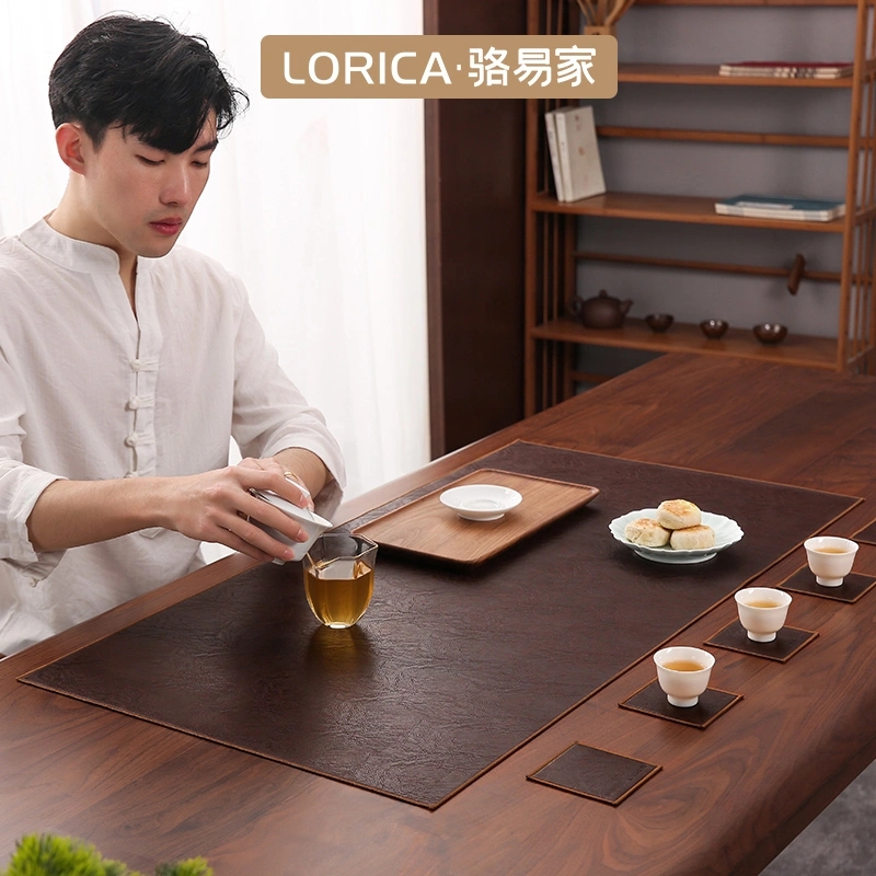 骆易家【陌野】茶席皮革茶桌垫布轻奢免洗餐垫防水防油茶盘垫茶桌垫