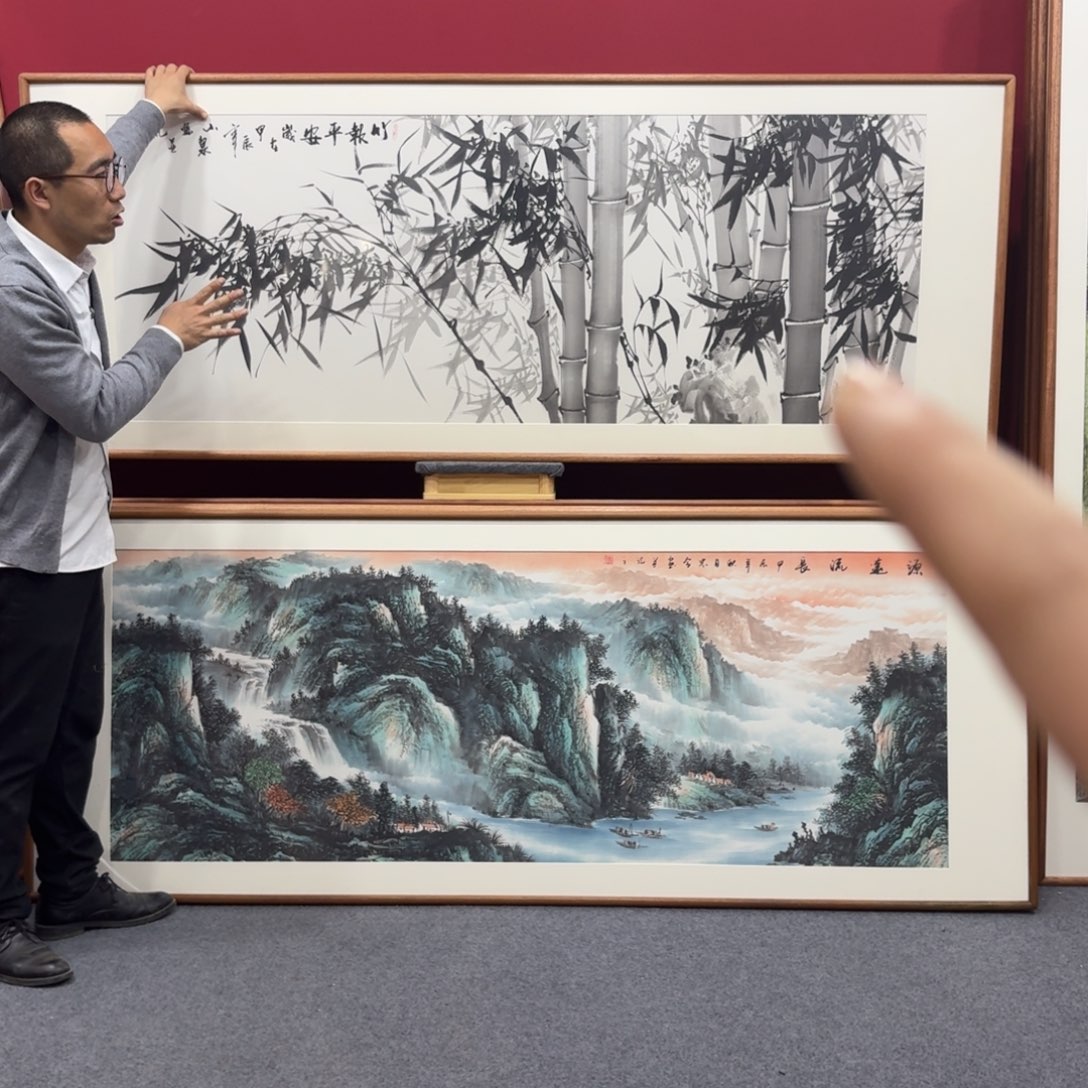 国画带框绘画210/80尺寸墨竹