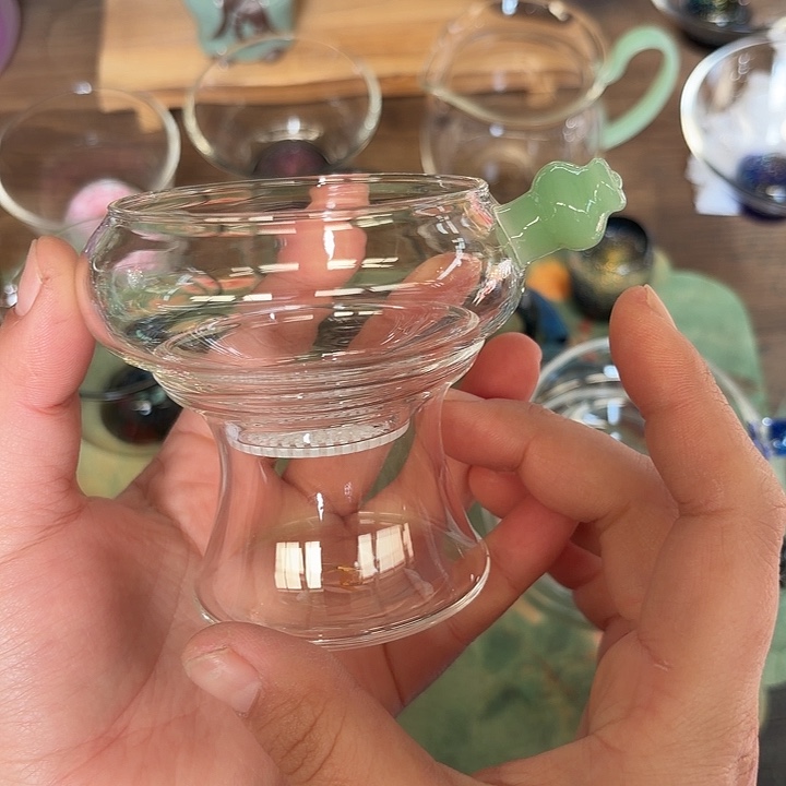 玻璃手工艺品玻璃茶器茶漏浅玉
