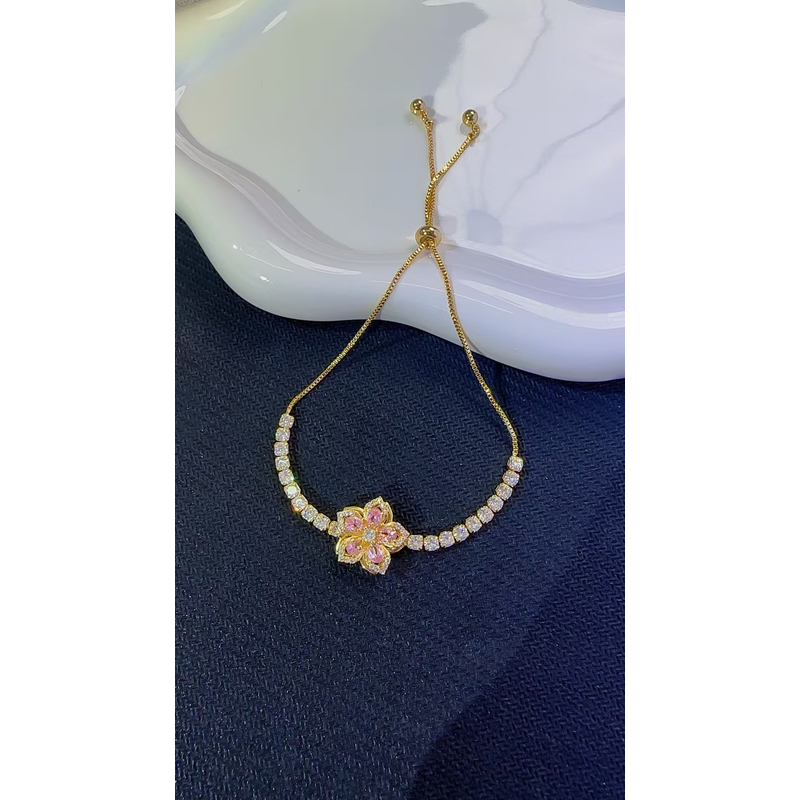 铜合金亚克力手链 2027可爱甜美抽拉手链