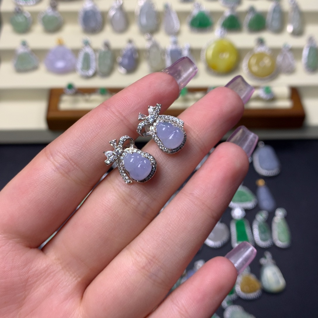 翡翠银S925镶嵌挂件