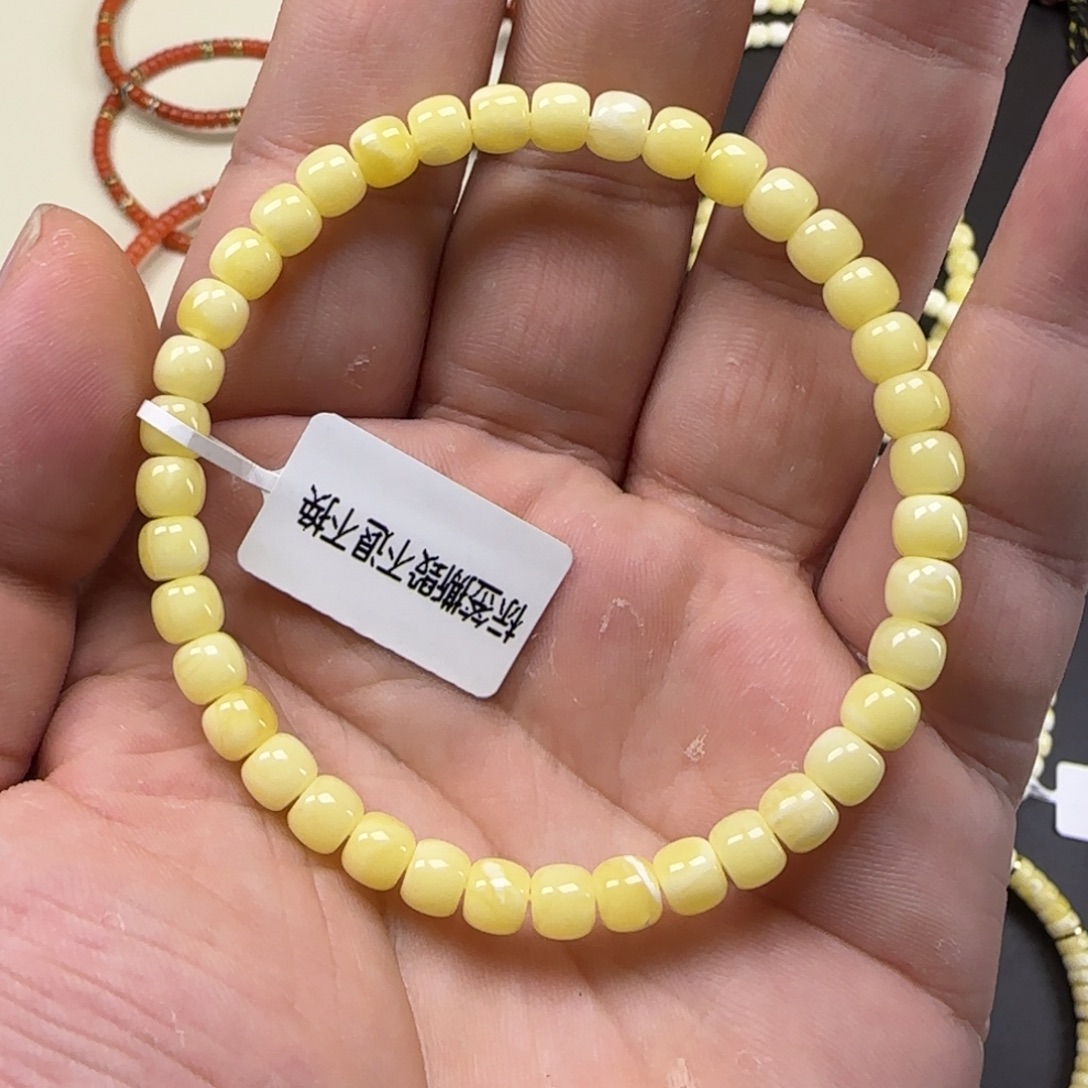 蜜蜡未镶嵌手链5.5mm蜜蜡单圈