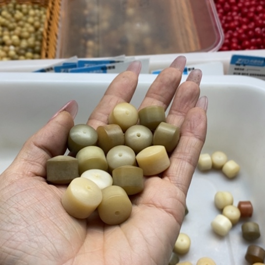 吊坠白玉菩提微瑕15/14多宝经纶20颗