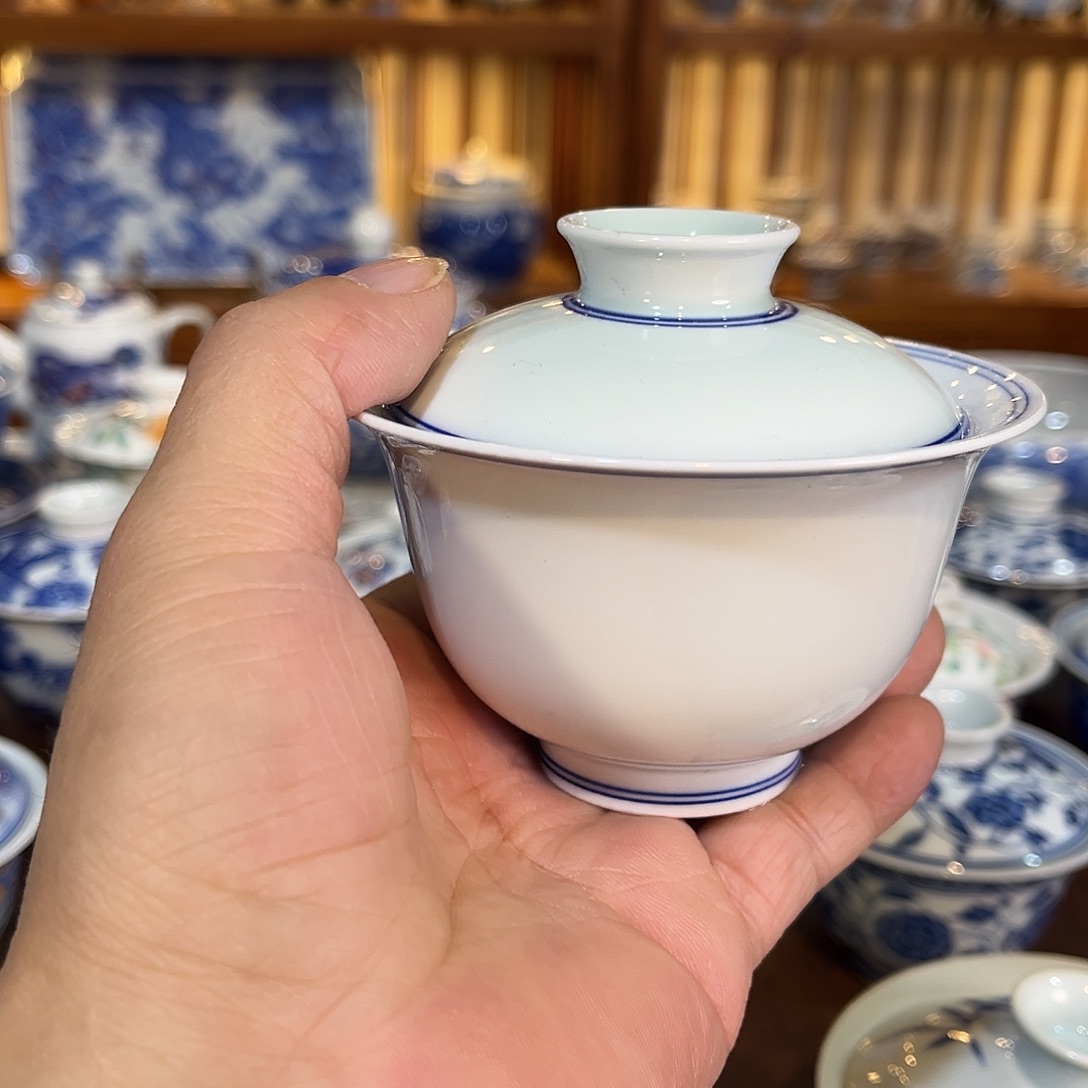 錡镇堂手工手绘盖碗