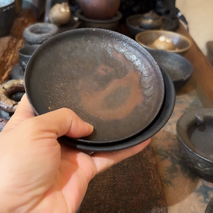 瓷***家黑淘泥柴烧开播福利壶承一对
