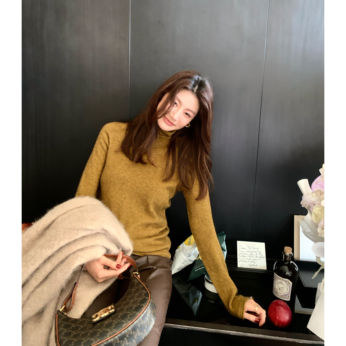 【ALONE SAVOR】龍喜儿 极简从绒 极简牦牛绒长袖针织套头衫T633