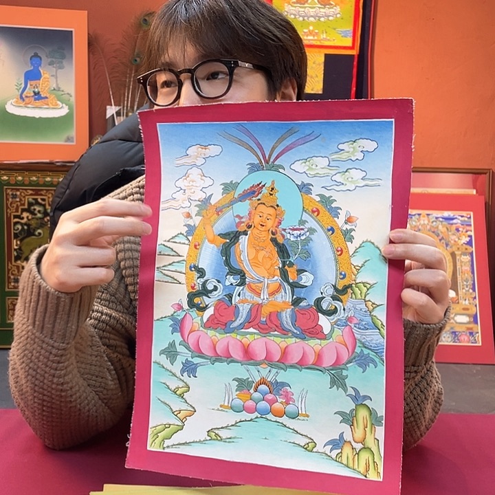 装裱画25×35文殊纯手绘