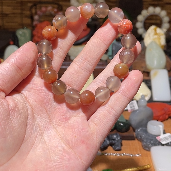 颈饰未镶嵌南红玛瑙手串