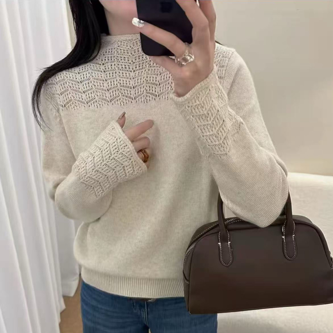 【丁丁】K451-500秋冬时尚钩花针织衫