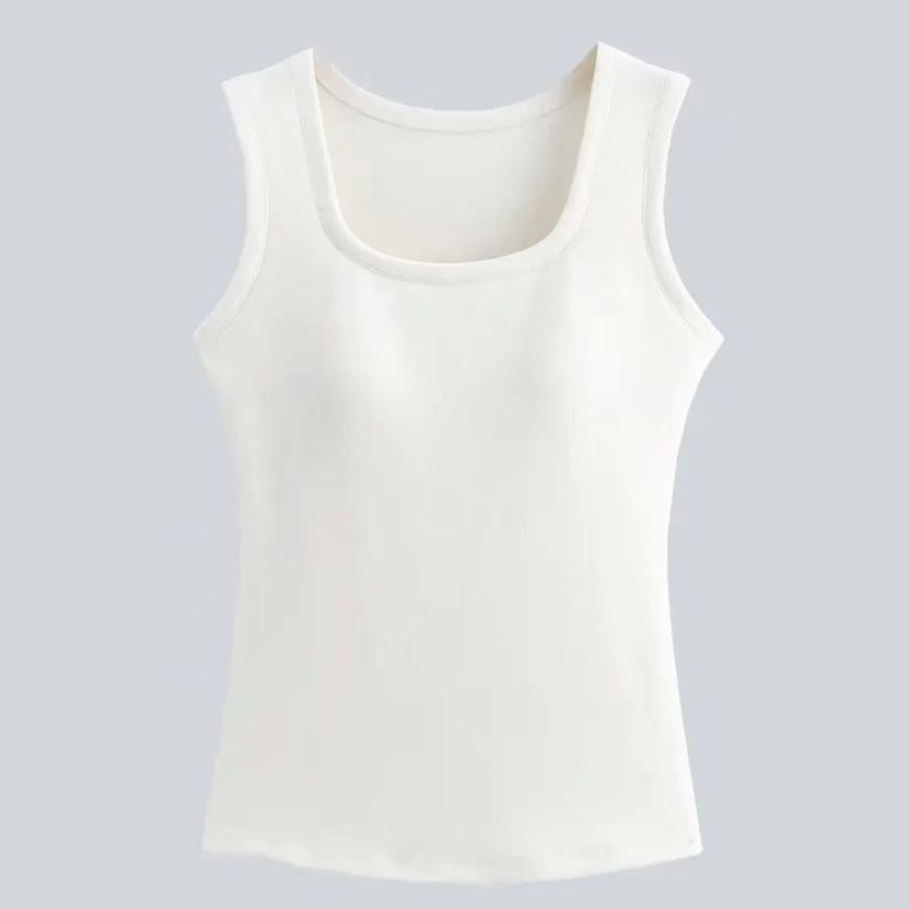 方领德绒保暖背心自带胸垫亲肤保暖有胸型秋冬必备