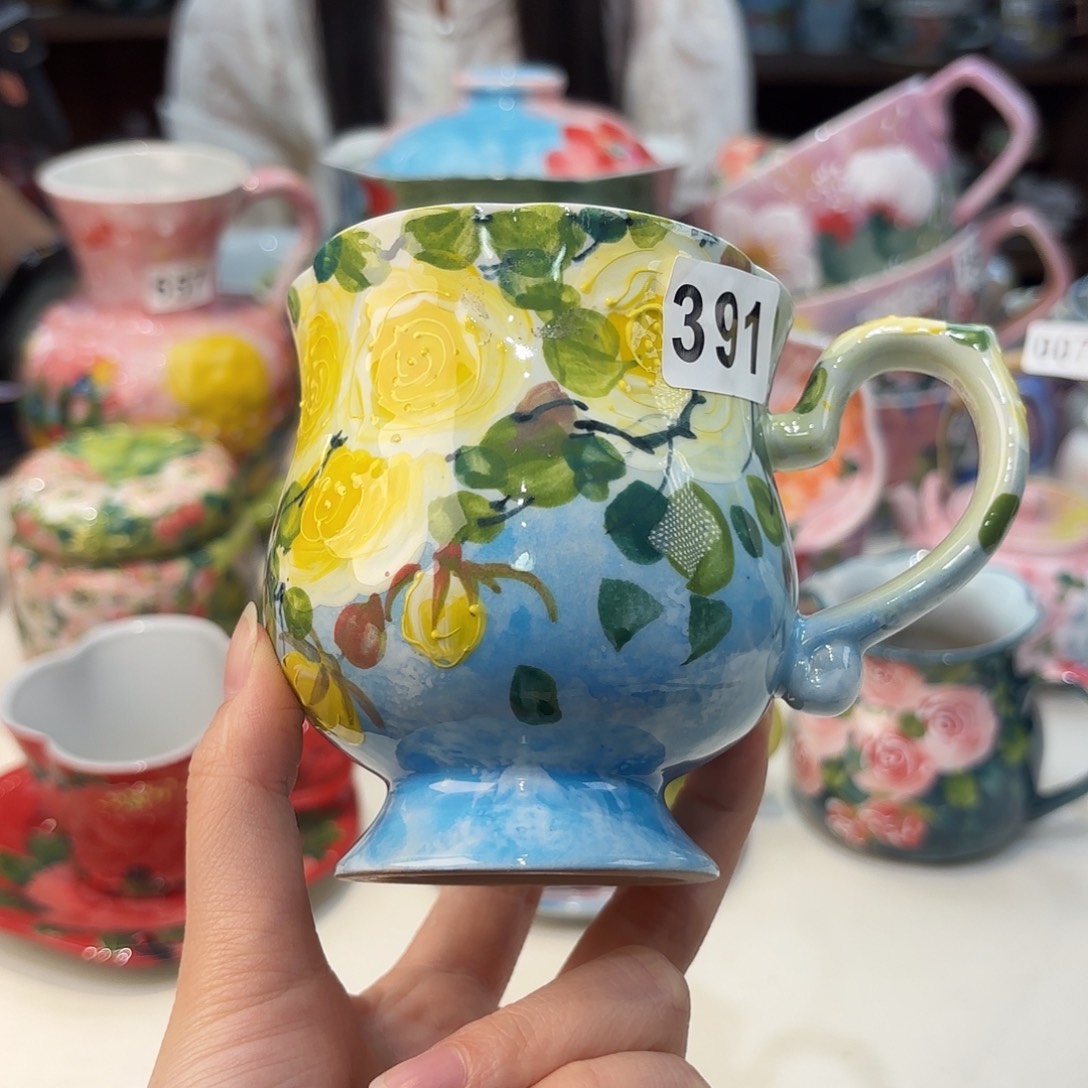 瓷片景德镇手绘高温釉下彩陶瓷茶具