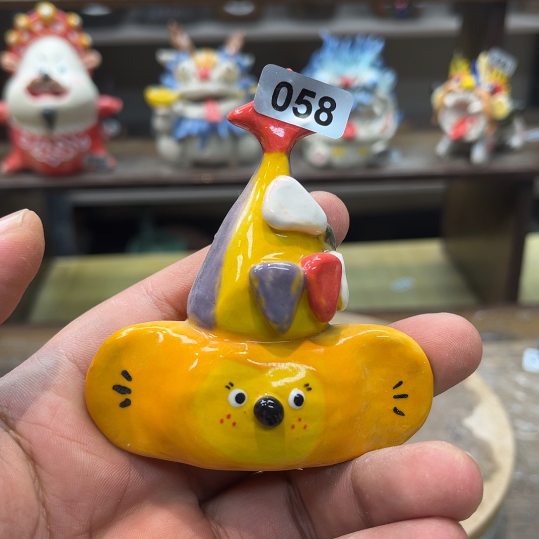 摆件纯手工抽象陶瓷摆件058