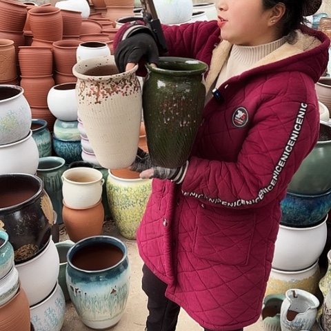 口15高25瑕疵盆子。