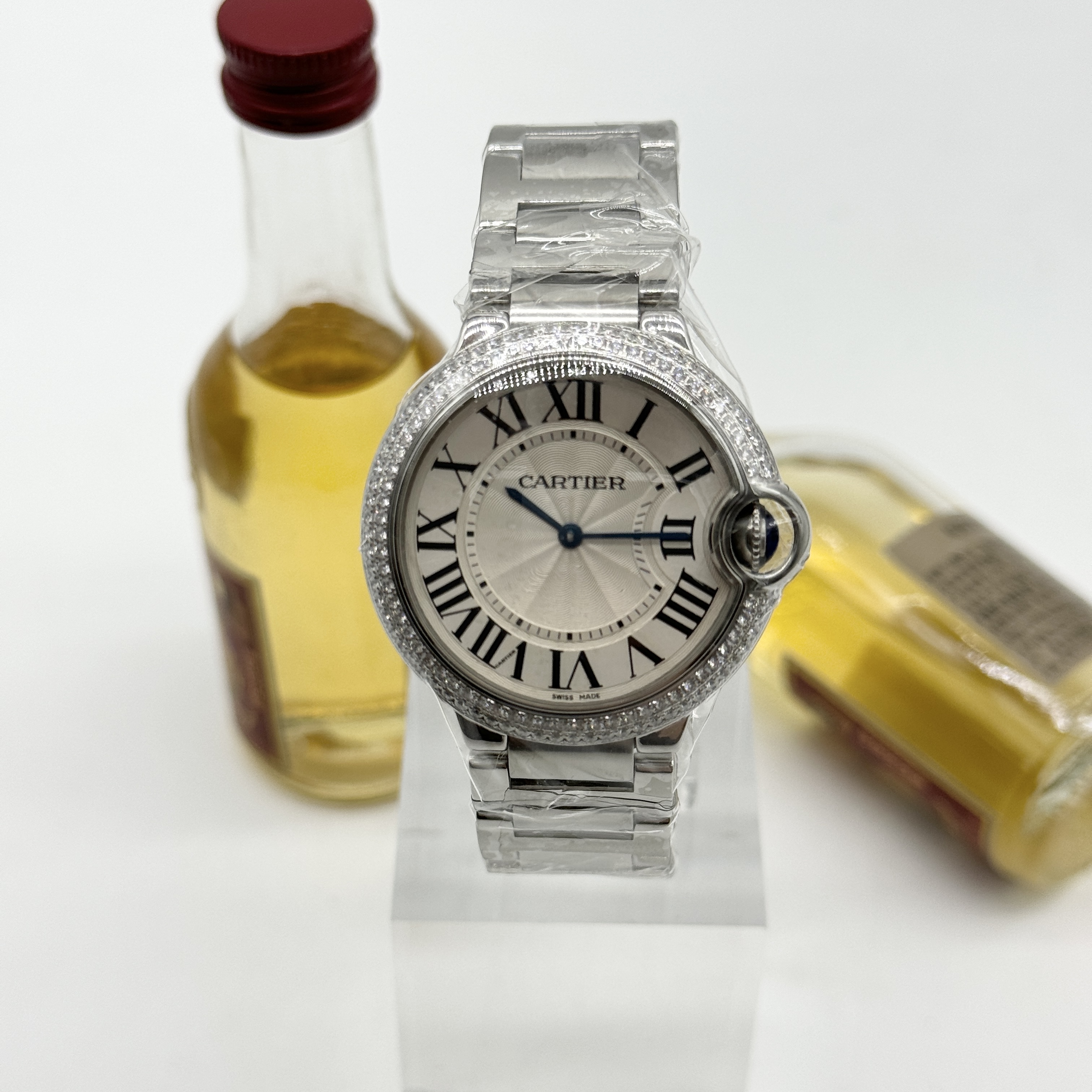 99新 Cartier/卡地亚 蓝气球系列 自动机械 精钢 36.6MM 单表后钻