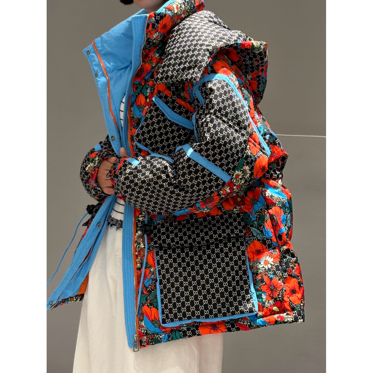 短款连帽印花女士中长款时尚休闲潮流冬季90白鹅绒服2958