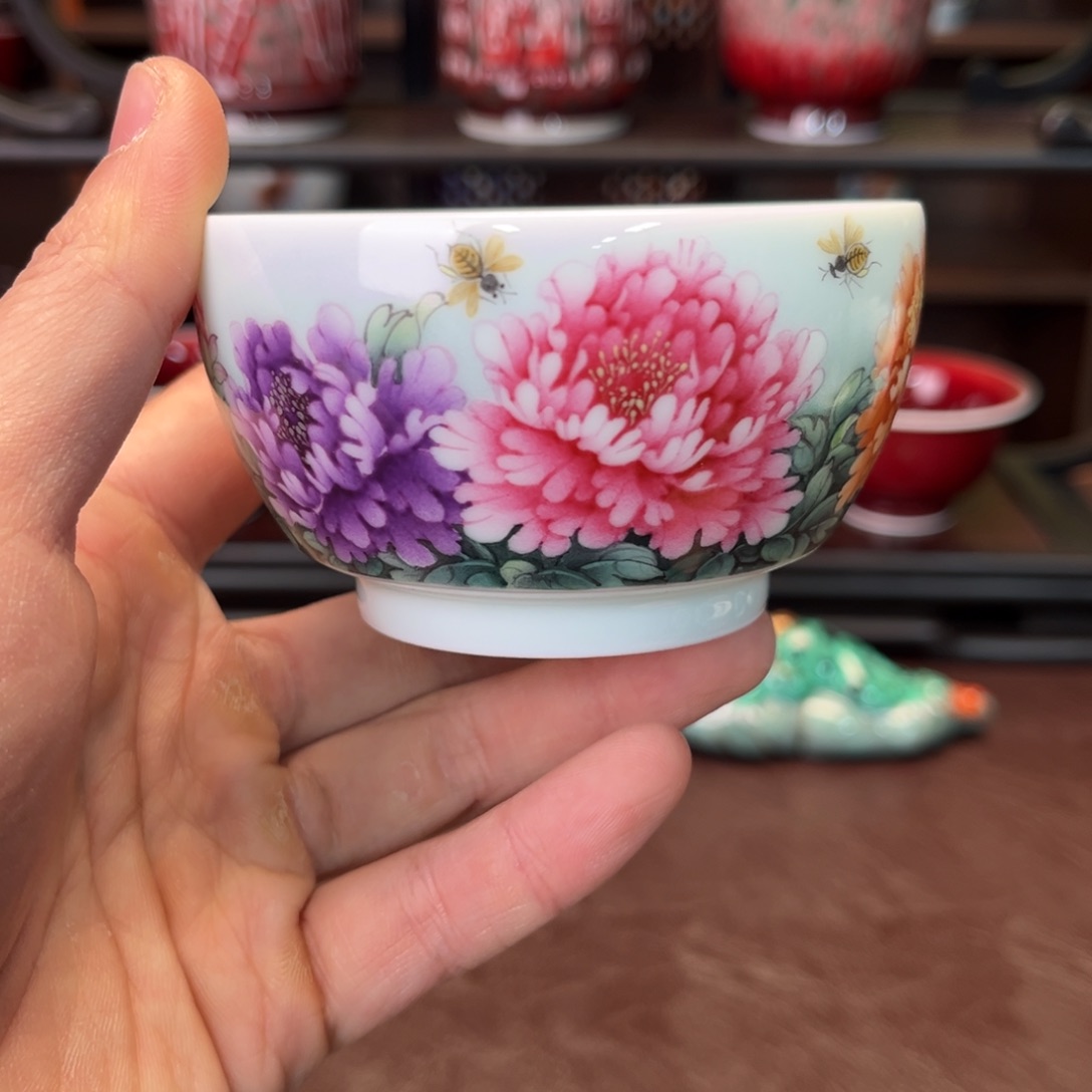 杯子陶景德镇陶东方陶瓷杯子壶盖碗