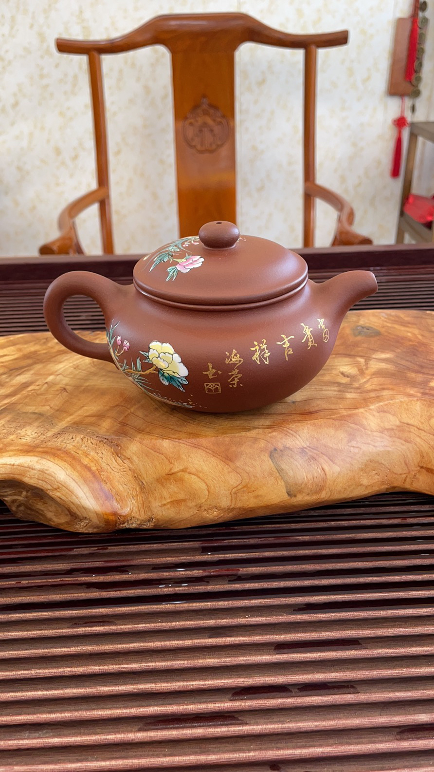 底槽清珐琅彩泥壶红泥仿古壶，丁海荣作品全手工紫砂壶茶杯纯手工