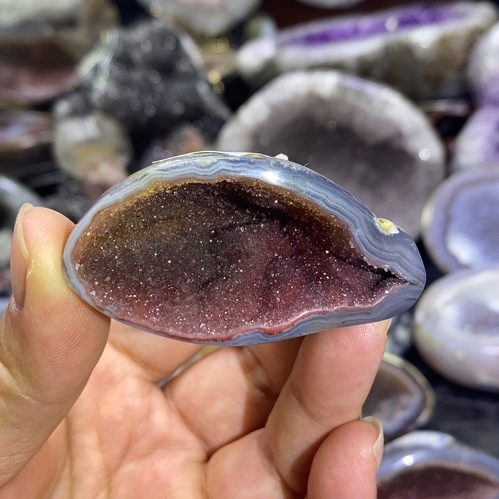 未镶嵌珠宝半成品紫晶红软洞