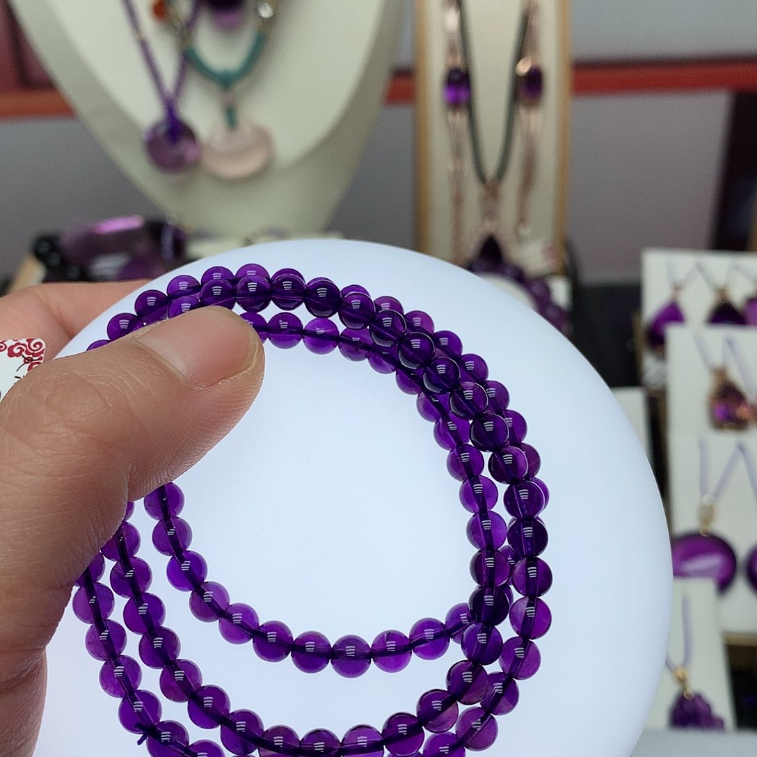 紫晶乌拉圭多圈手串未镶嵌