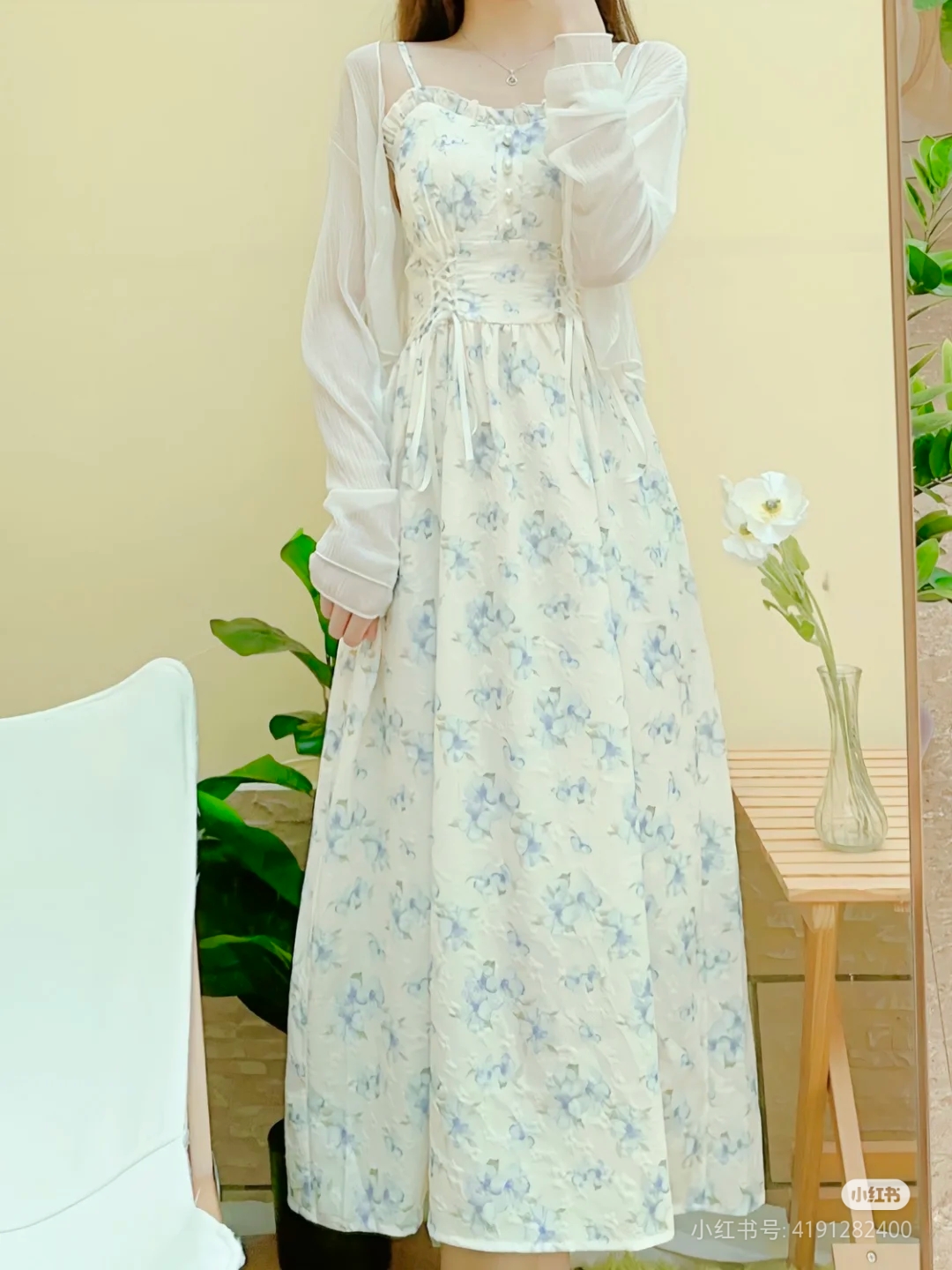 101-150 夏款百搭连衣裙显瘦气质绿色夏季法式长款日常森系