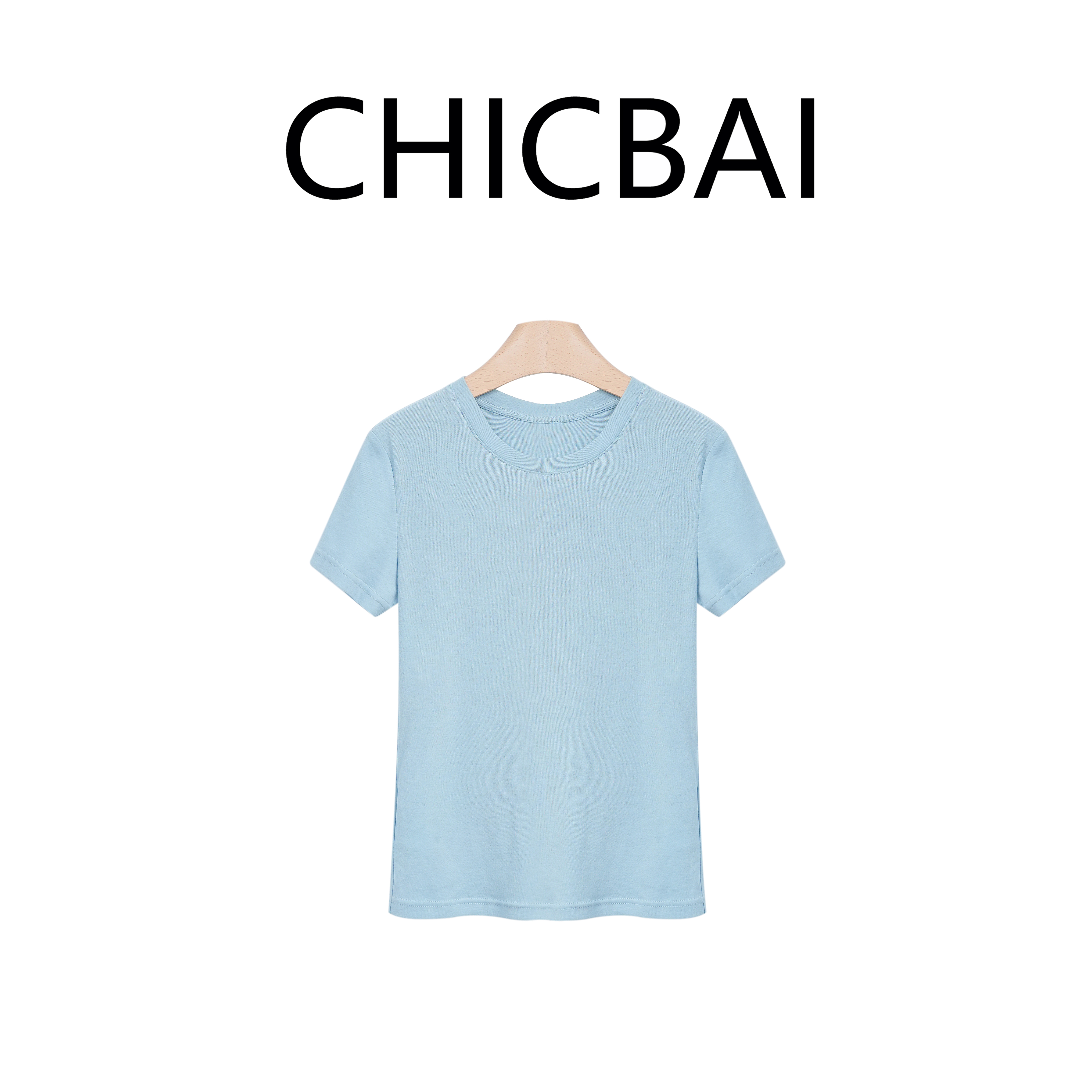 CHICBAI 原棉纯粹极简正肩T恤 全棉肌理百搭短袖