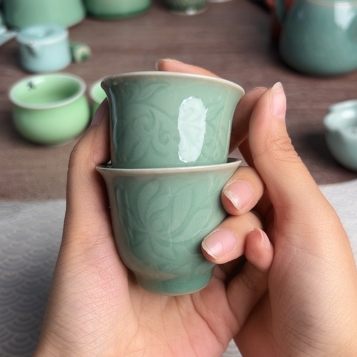 龙泉云间青瓷小米茶器