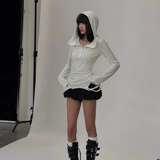 韩好甜WARDEN EDGE松露可可黑色蓬蓬花苞裤女春辣妹百搭a字休闲裤