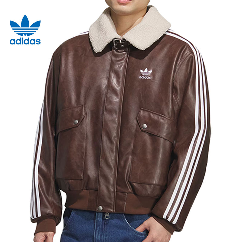 adidas阿迪达斯【环】三叶草男子运动休闲棉服外套KF3692