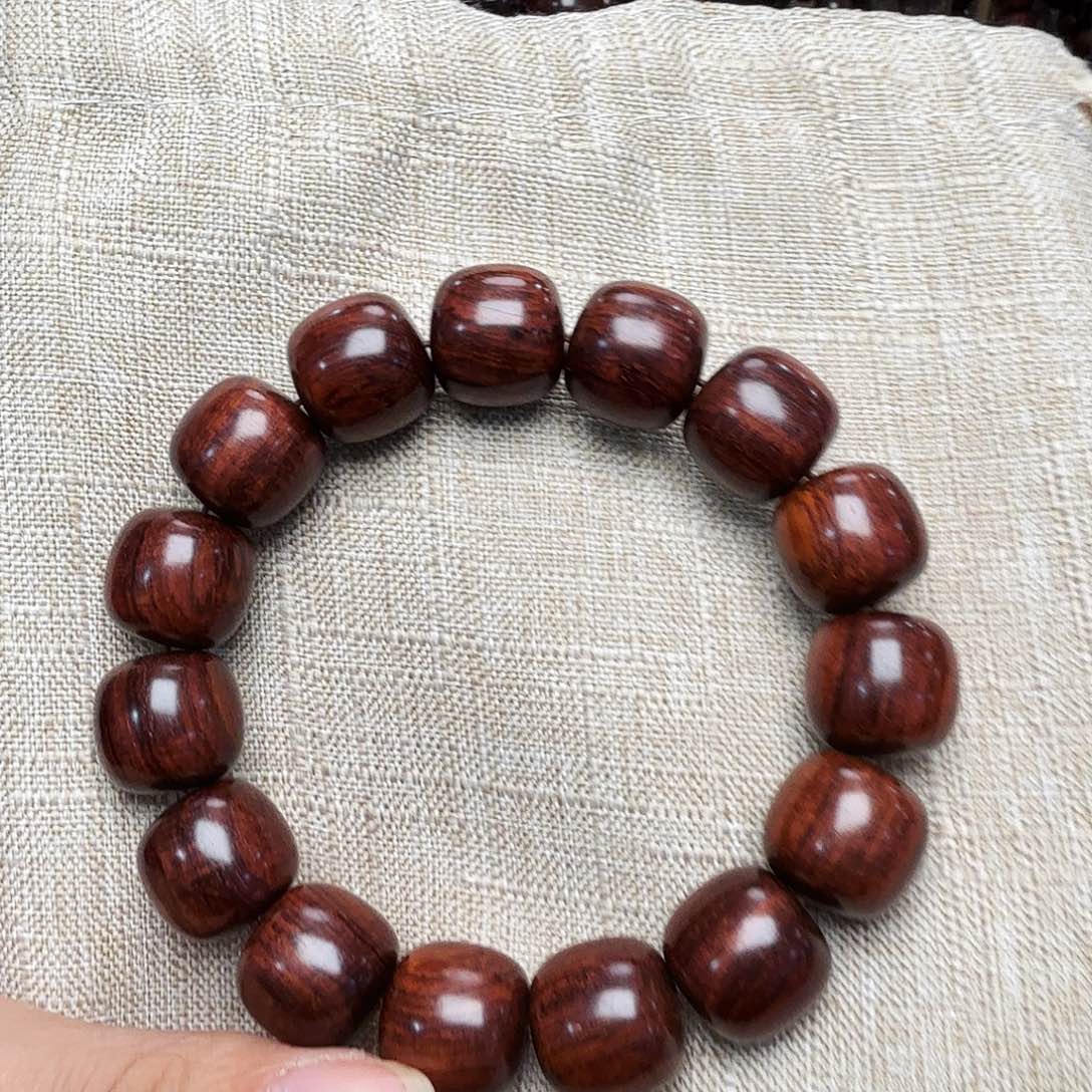 黄花梨/降香黄檀手串/手链海南黄花梨1516紫红褐色油梨