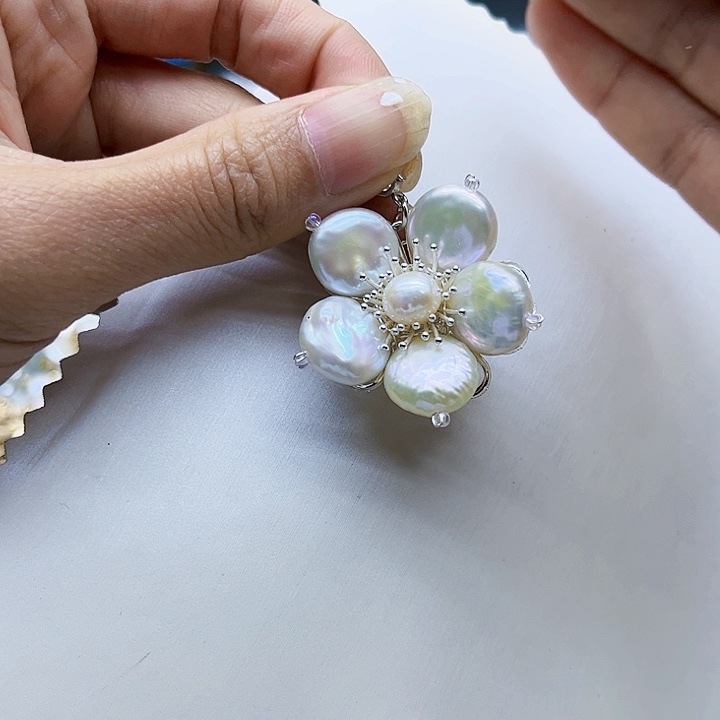 淡水珍珠耳饰银S925镶嵌