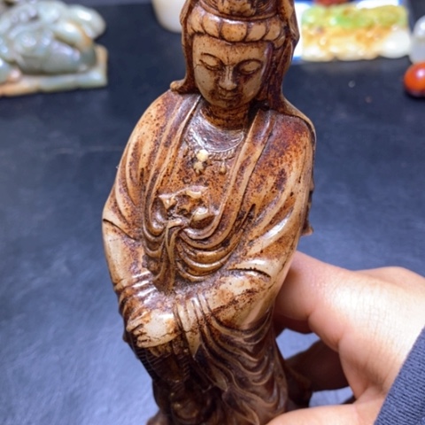 白玉菩提吊坠摆件