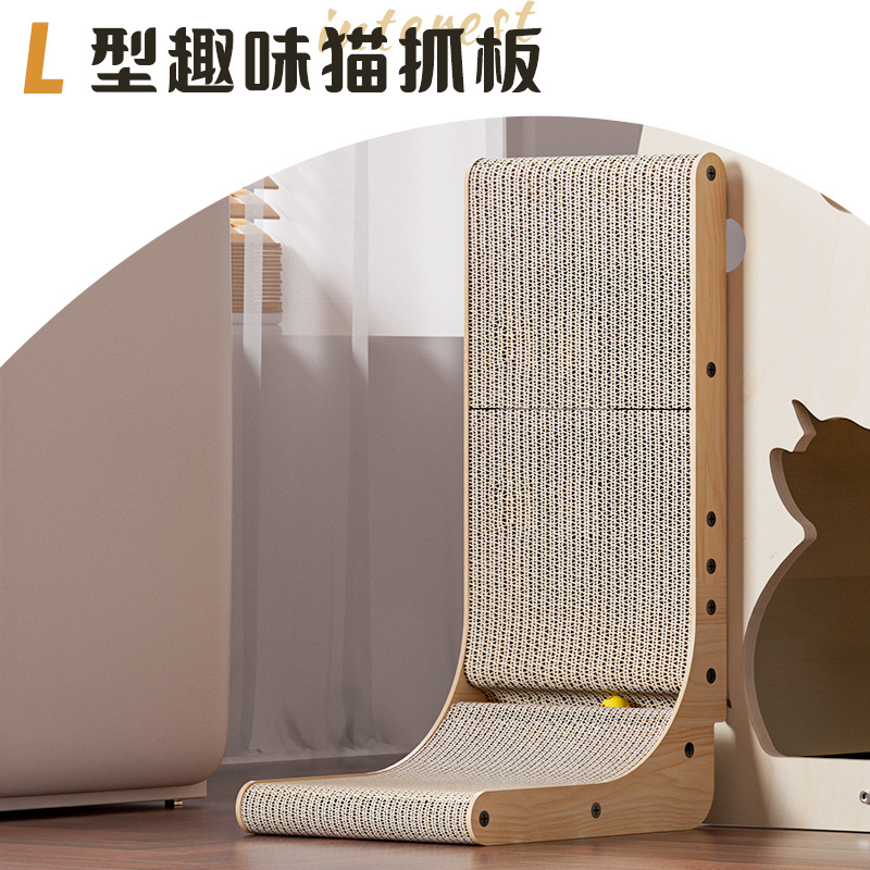 亚马逊爆品加大立式型猫抓板瓦楞纸耐磨爪猫咪玩具分体式不占地