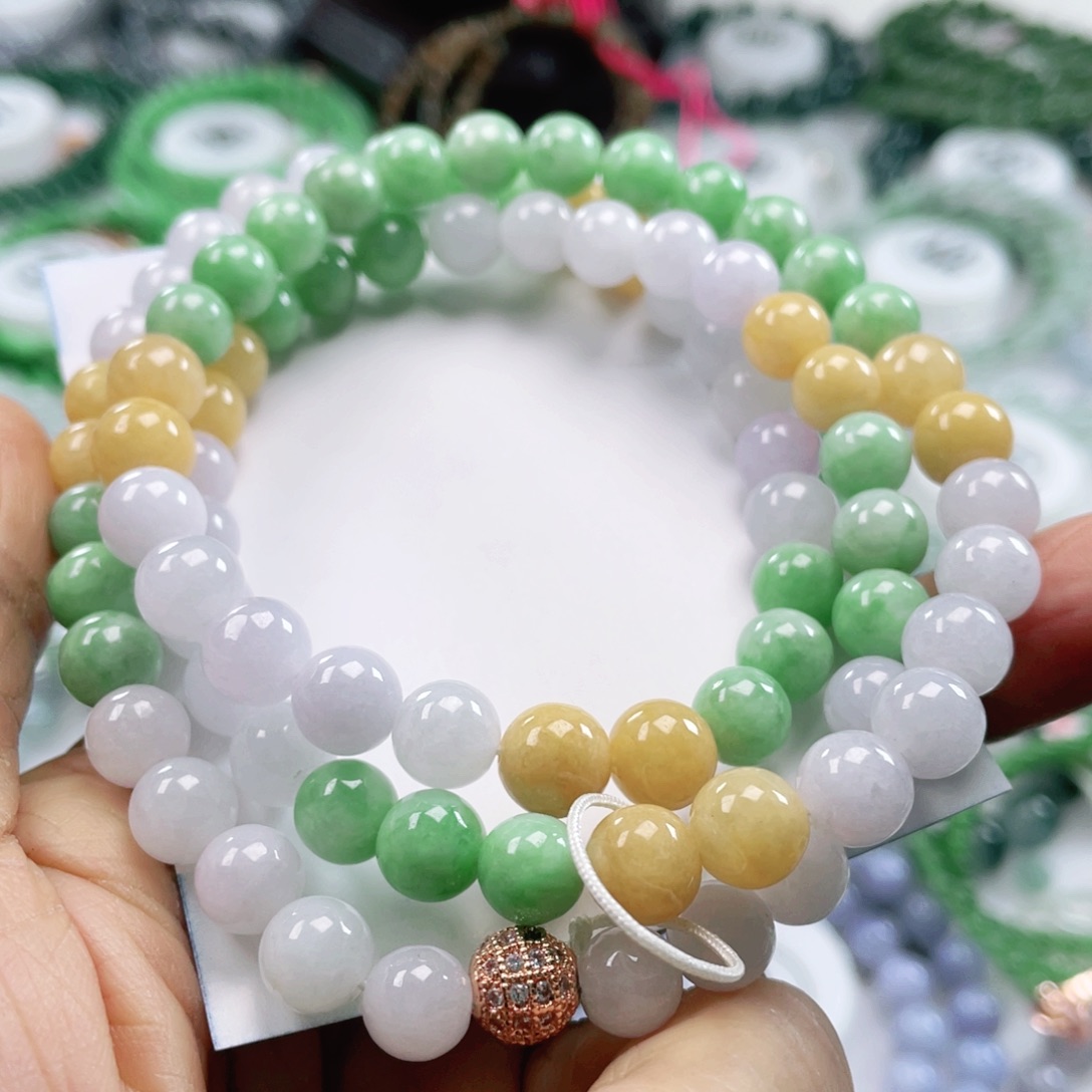 翡翠戒指未镶嵌天然翡翠项链8mm