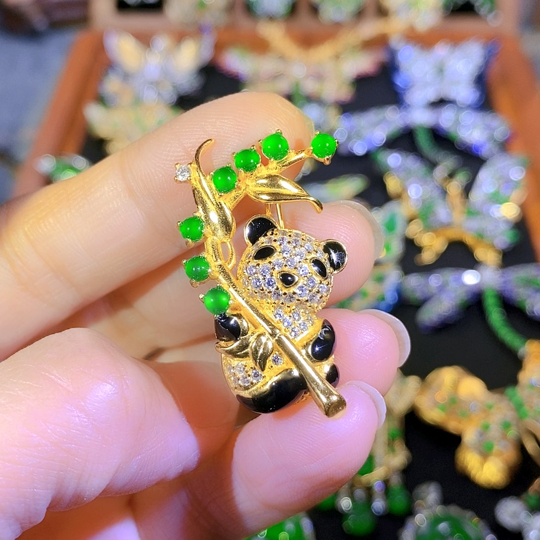 吊坠(不含链)银S925镶嵌翡翠