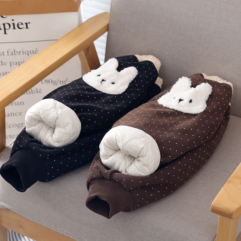 女童棉裤加绒加厚一条过冬新款2025洋气冬季宝宝厚实三层夹棉裤子