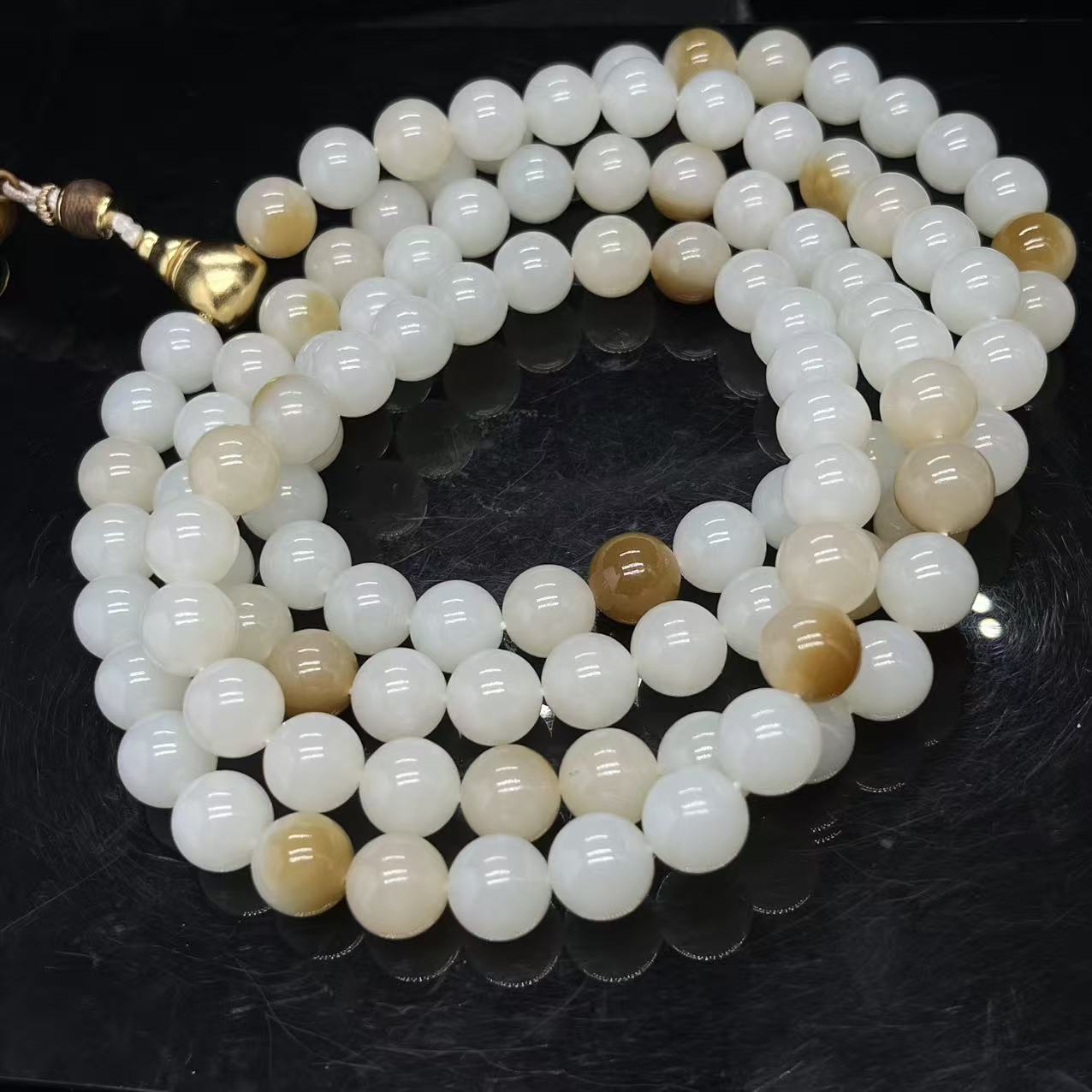 S374 和田玉珠链 EY551618