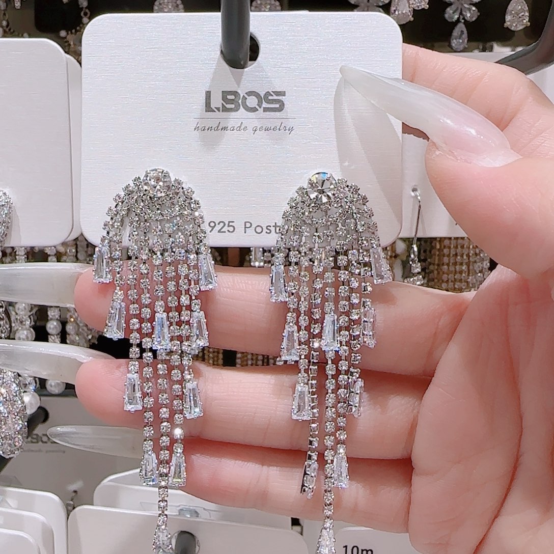 锆石铜合金925银耳环