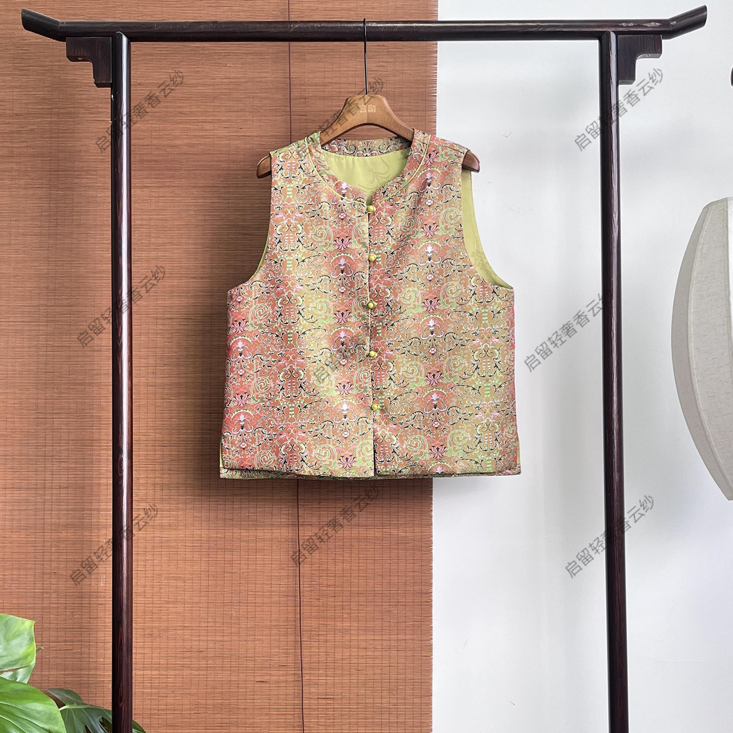 【253927】秋枝缠锦  新中式    宋锦织花马甲