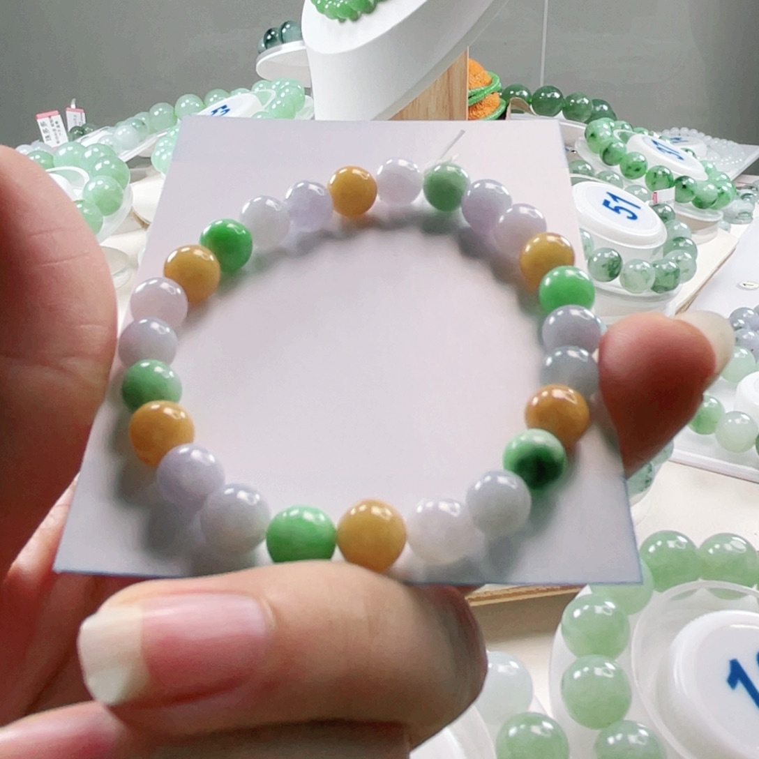 翡翠未镶嵌手链手串7+