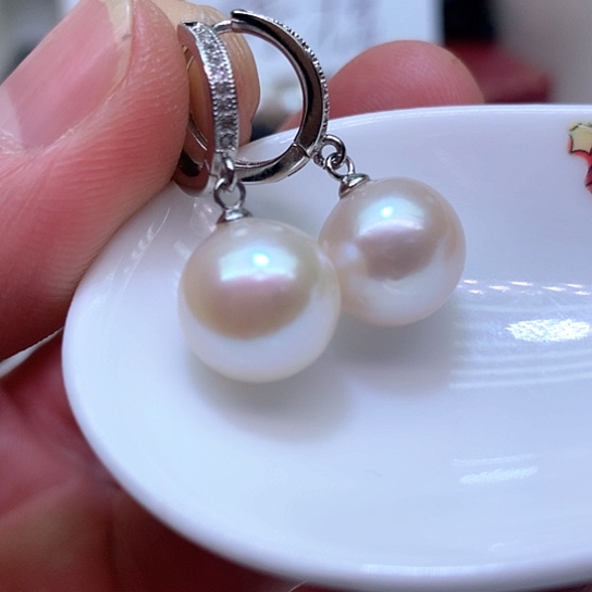 淡水珍珠耳饰银S925镶嵌
