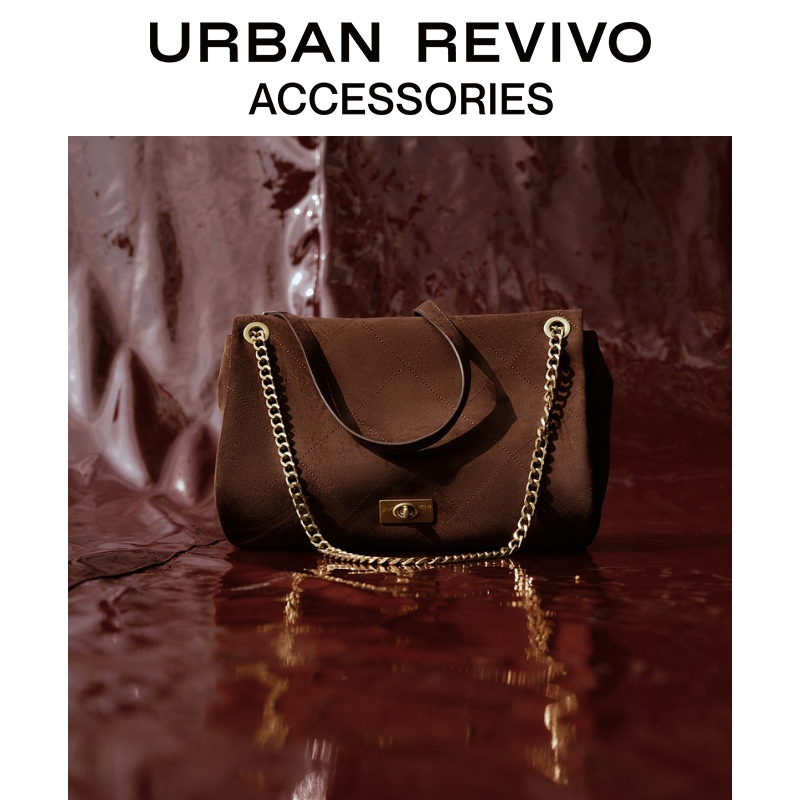 URBAN REVIVO2025秋季新款女琥珀流光风单肩斜挎包UAWB50237