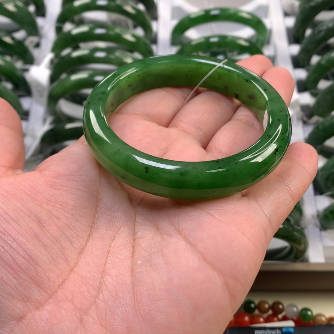 和田玉未镶嵌手镯54_55口径