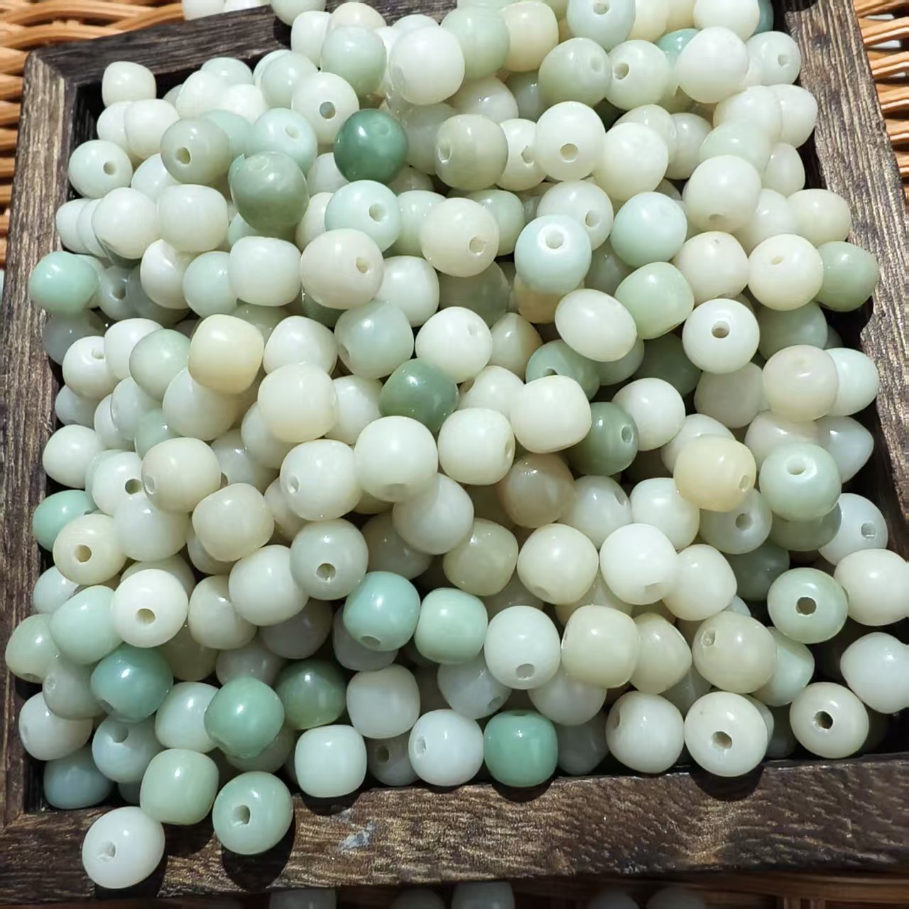 7x8桶珠精心挑选飘单珠菩提根散珠佛珠念珠菩提根手串老型桶珠